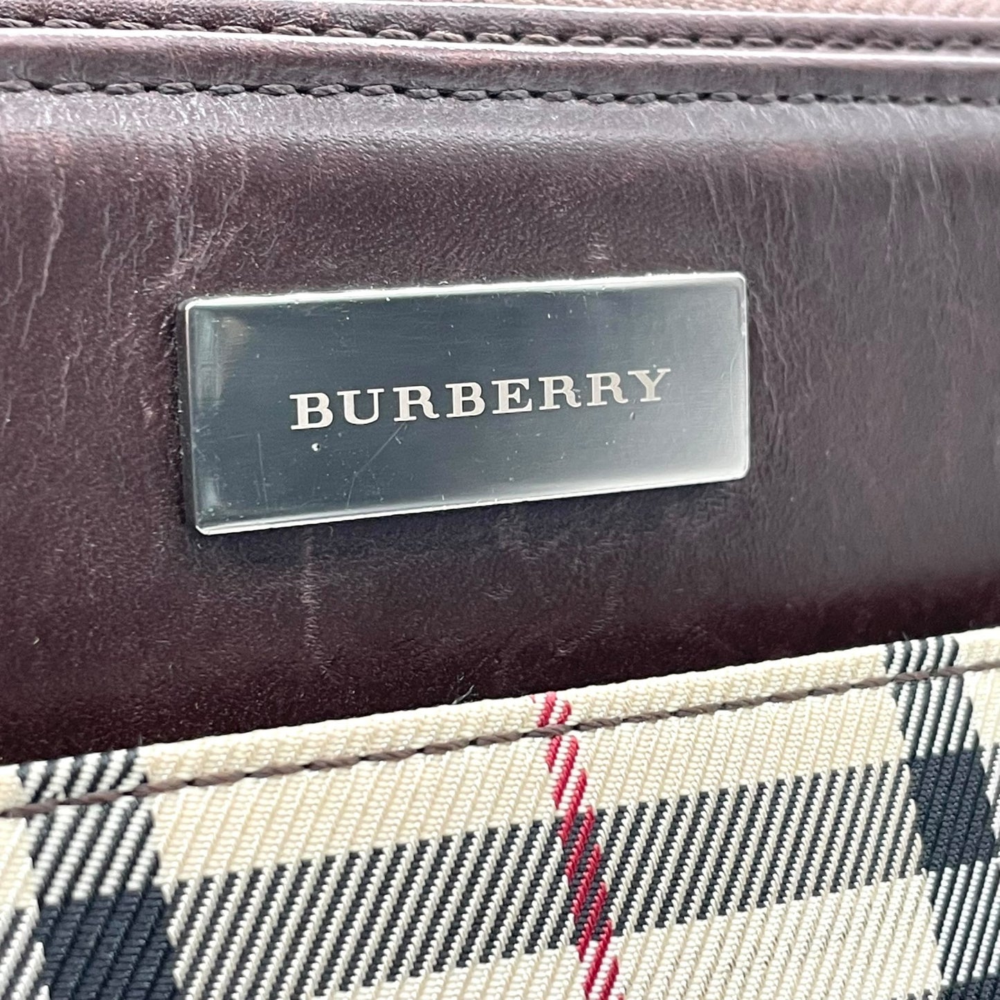 美品 バーバリー BURBERRY ショルダーバッグ ノバチェック ベージュ 茶色 ブラウン キャンバス レザー K3