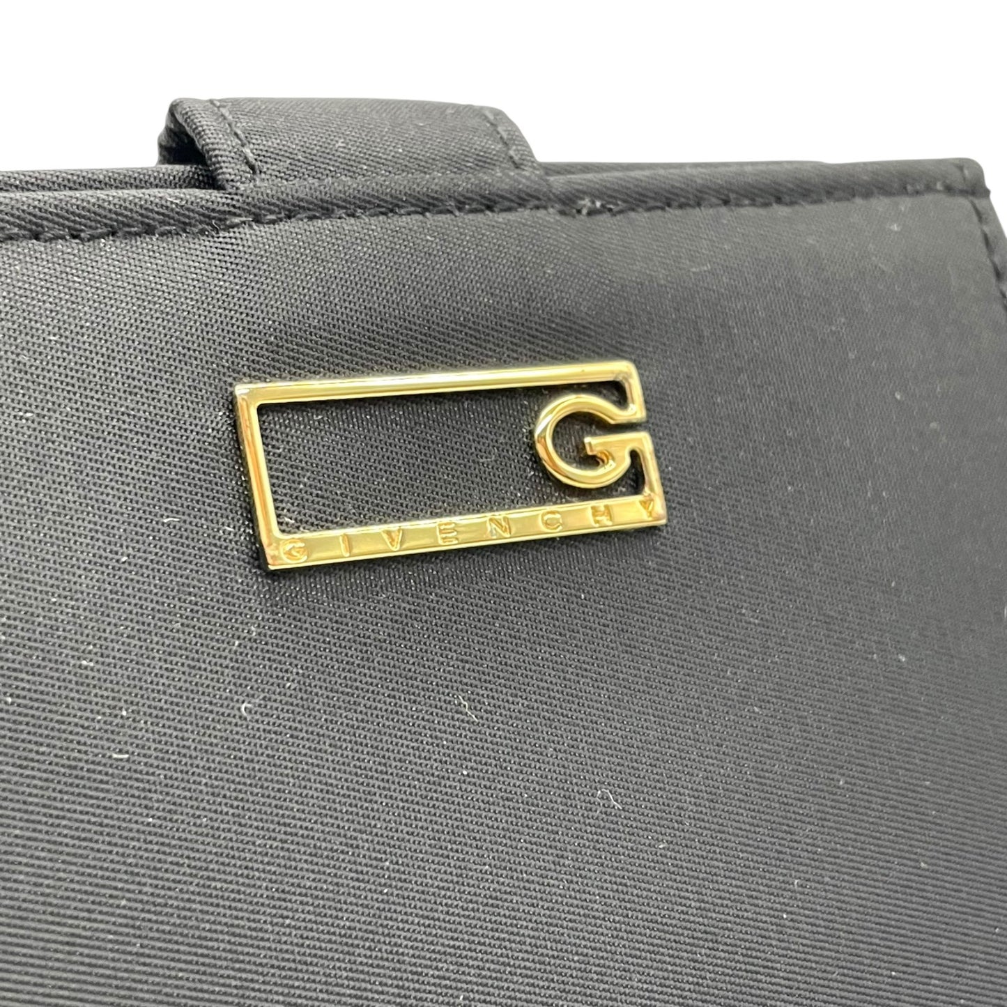 美品 ジバンシィ GIVENCHY ジバンシー 二つ折り財布 ナイロン Gロゴ 黒 ブラック 金金具 ゴールド金具 ヴィンテージ 6