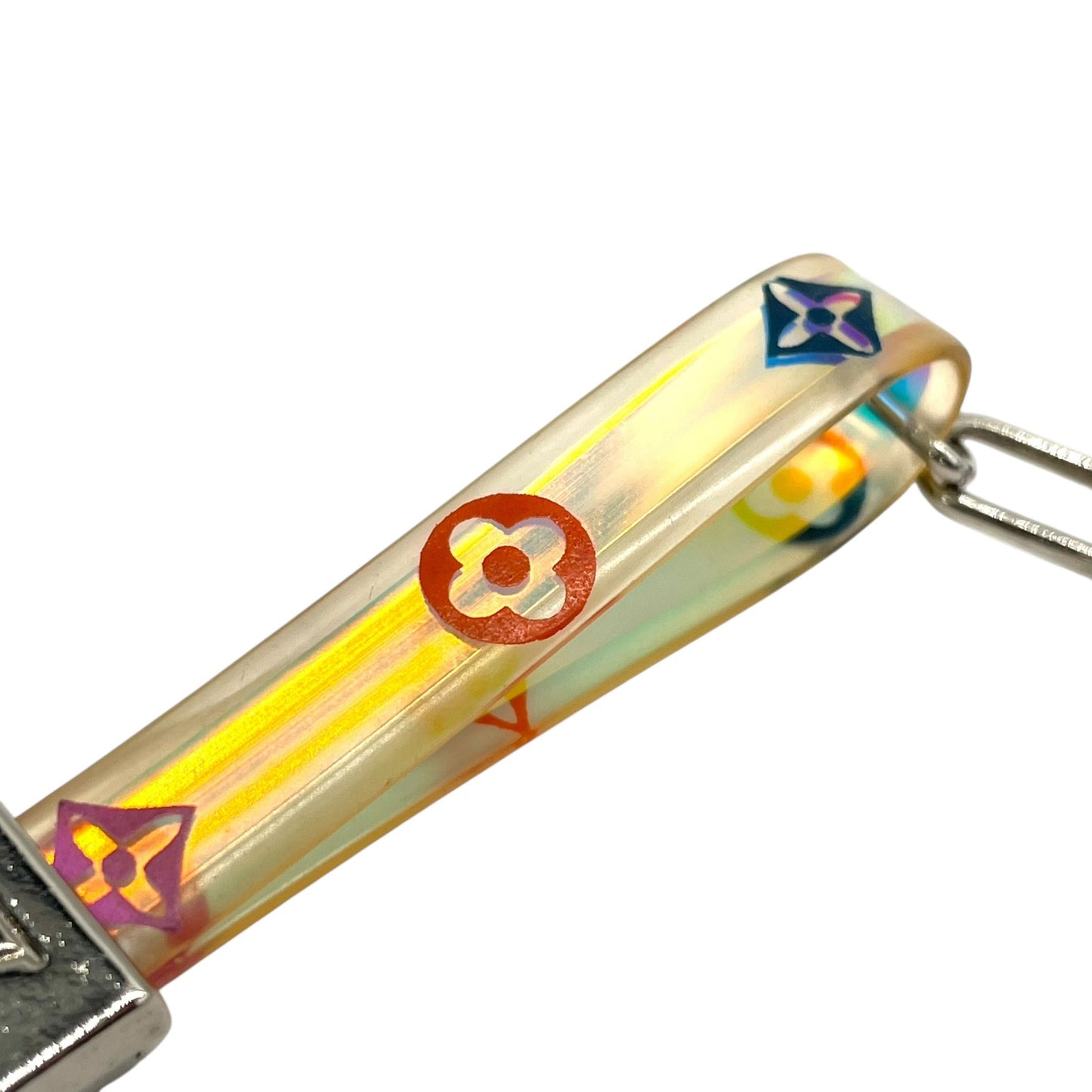 ルイヴィトン LOUIS VUITTON LV キーホルダー バッグチャーム モノグラム イエロー シルバー イリュージョン キーリング LVロゴ アクリル メタル 箱付き