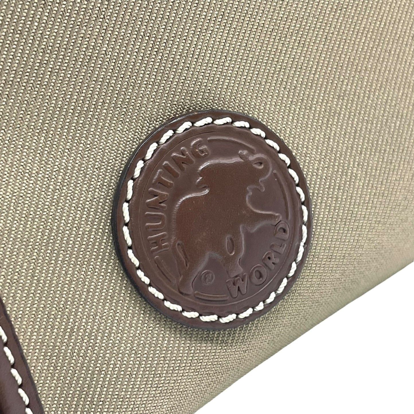 ハンティングワールド HUNTING WORLD トートバッグ ブリーフケース キャンバス レザー A4収納可能 ベージュ 茶色 ブラウン T8