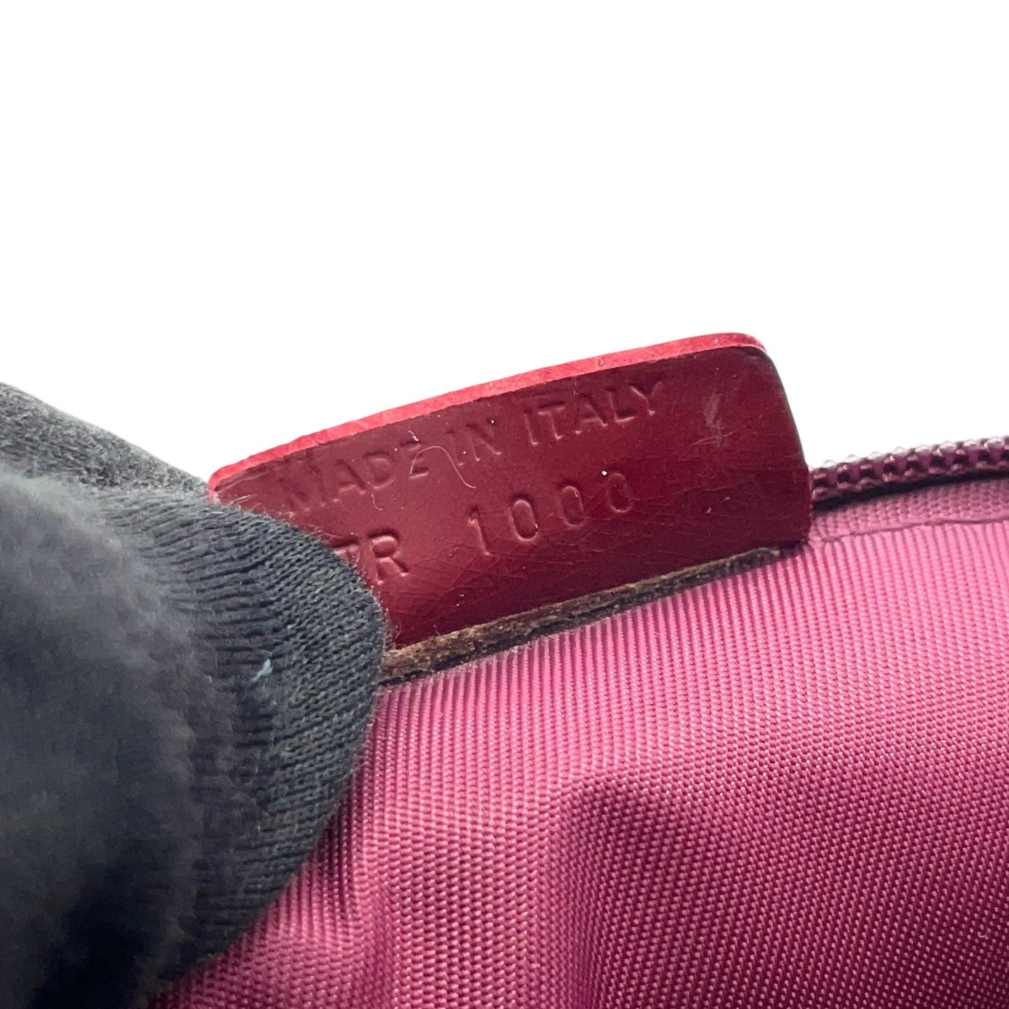 クリスチャンディオール Christian Dior アクセサリーポーチ ワインレッド ナイロン 化粧ポーチ コスメポーチ ロゴ刻印 レディース W4