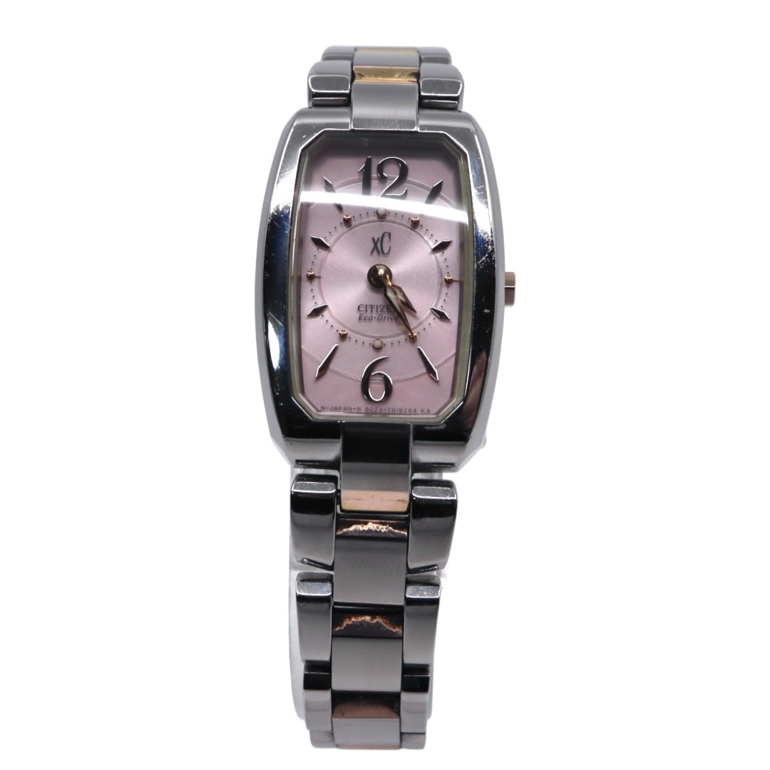 【美品】CITIZEN シチズン xC クロスシー エコドライブ ソーラー 腕時計 ピンク文字盤 ステンレススチール レディース ソーラー充電 電池交換不要 上品 エレガント 日本製 G8