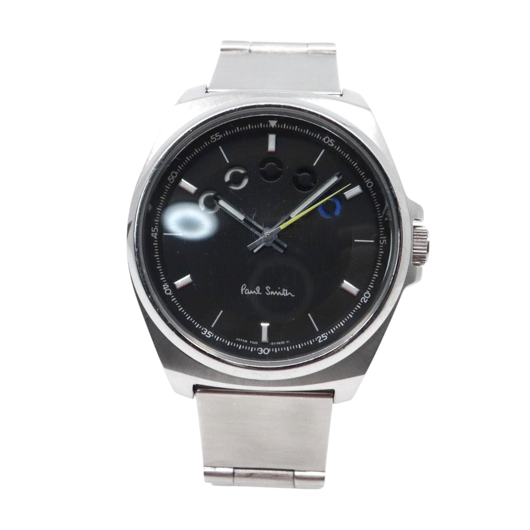 ポールスミス Paul Smith 腕時計 メンズ クォーツ ファイブアイズ Five Eyes ブラック文字盤 シルバー SS F335-S082561 アナログ ウォッチ ビジネス カジュアル 通勤 通学 クラシック モダン レア 希少 ギミック G10