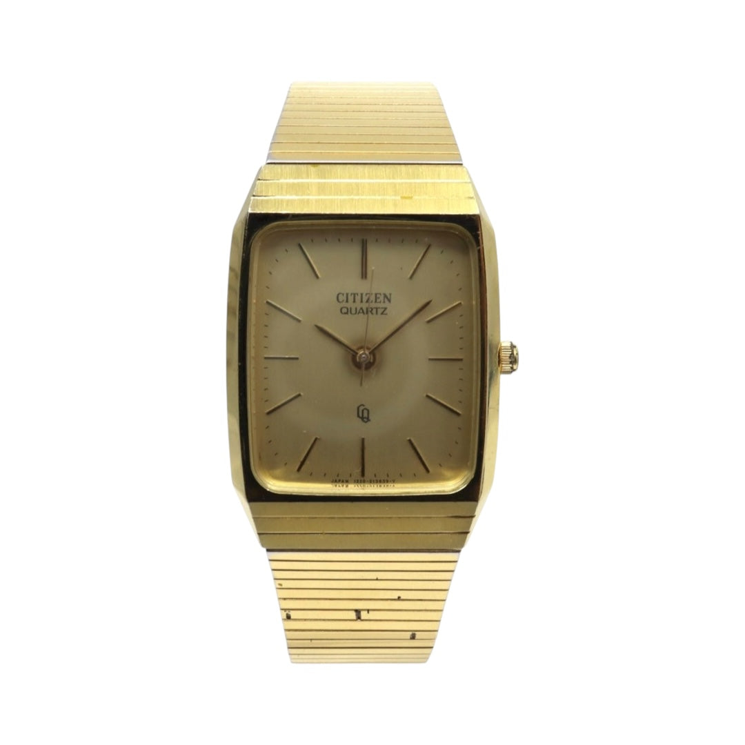 CITIZEN シチズン クォーツ 腕時計 ゴールドカラー レクタンギュラー ステンレス メンズ レディース アナログ G11