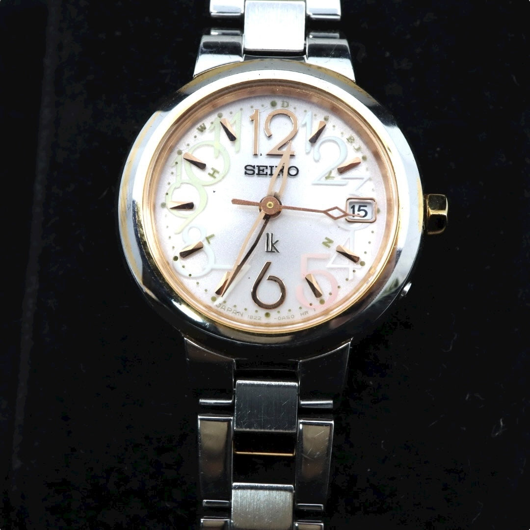 SEIKO Lukia ピンク文字盤 アラビアインデックス 電波ソーラー 26mm ラウンドフェイス ステンレススチール レディースウォッチ G11