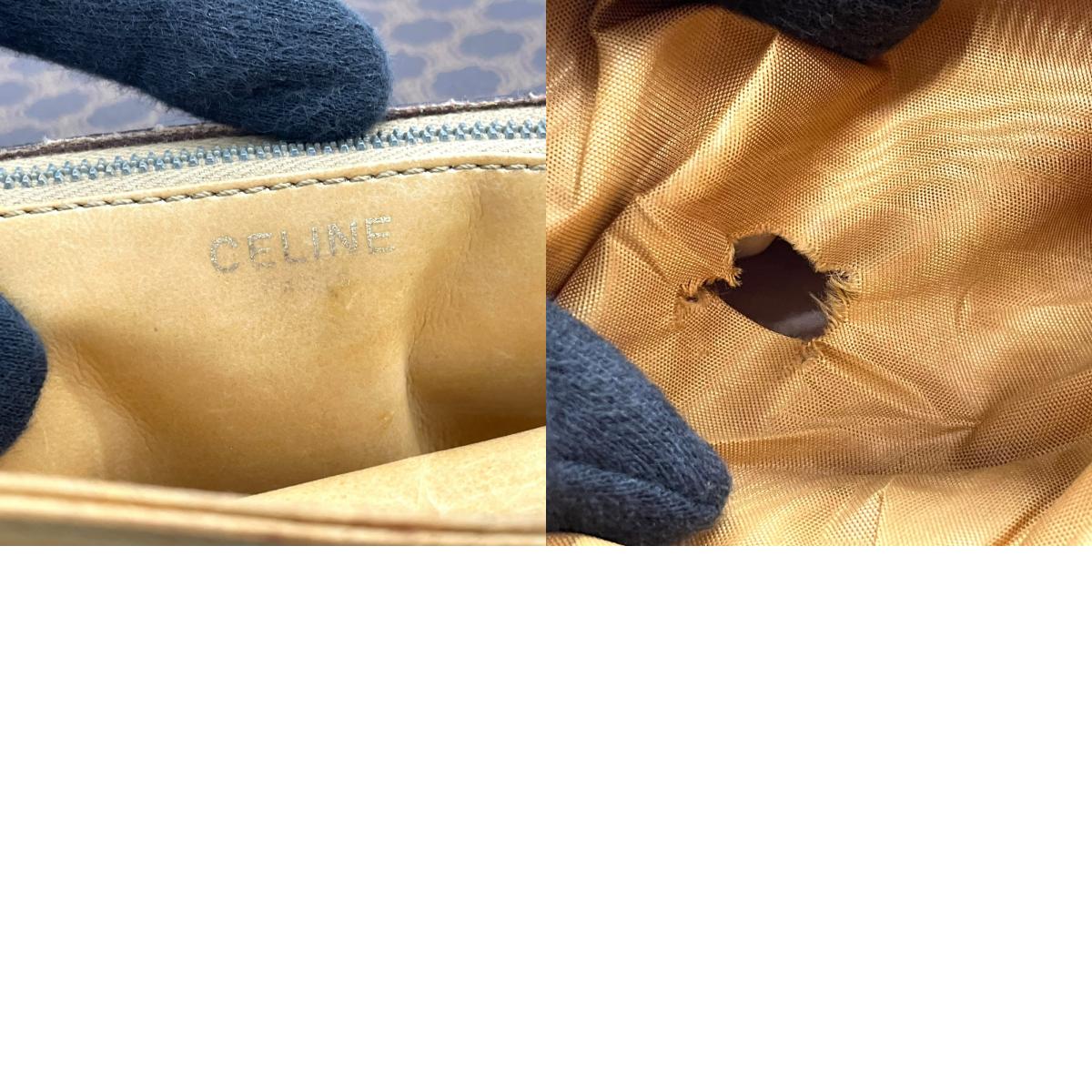 CELINE セリーヌ マカダム ショルダーバッグ ヴィンテージ オールドセリーヌ PVC レザー ゴールド金具 フラップデザイン 1980s 1990s クラシック クロスボディ k1