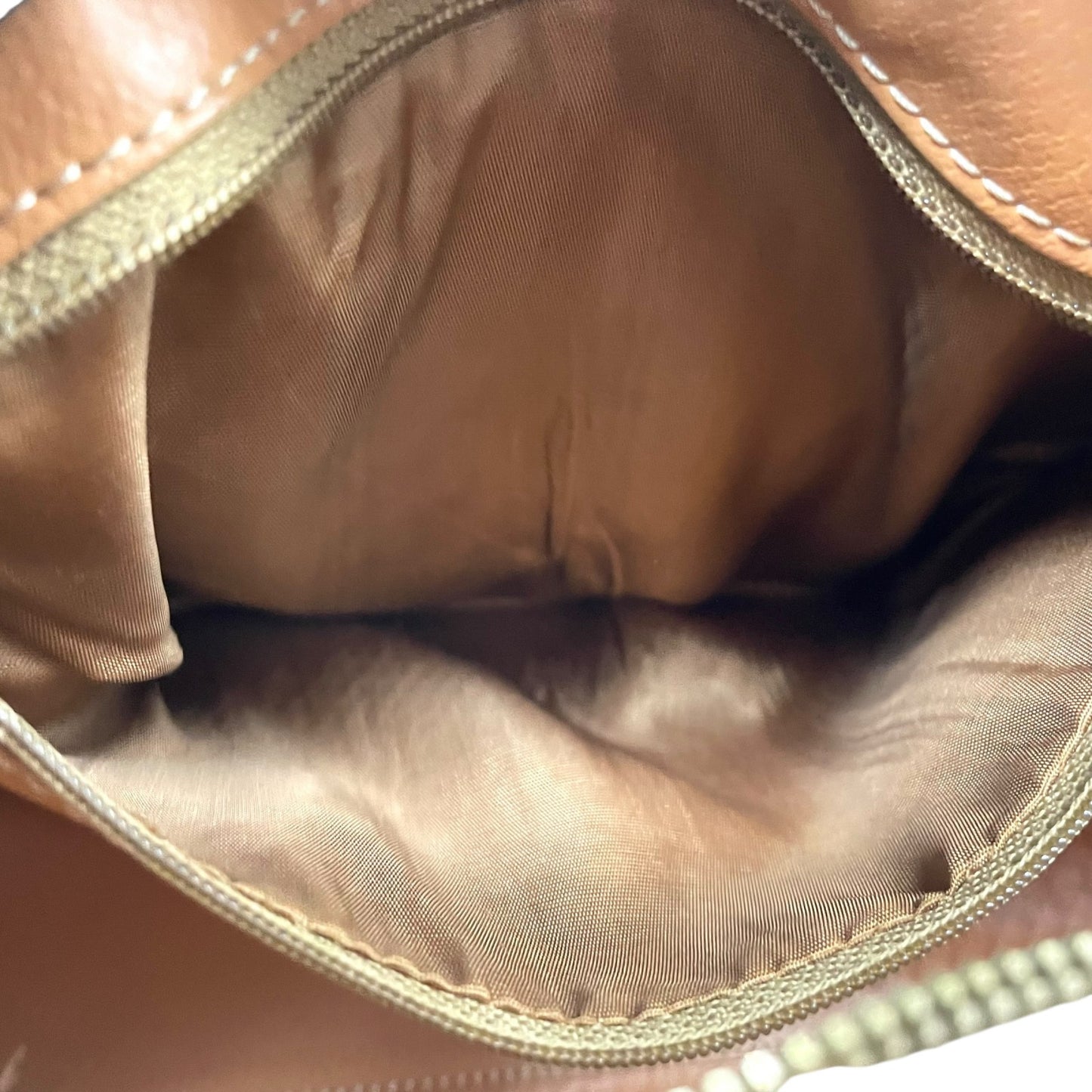 Authentic CELINE Trionf Monogram 2WAY Handbag Mini Boston Bag Shoulder Bag Leather Brown Gold Hardware Zipper Crossbody Women's