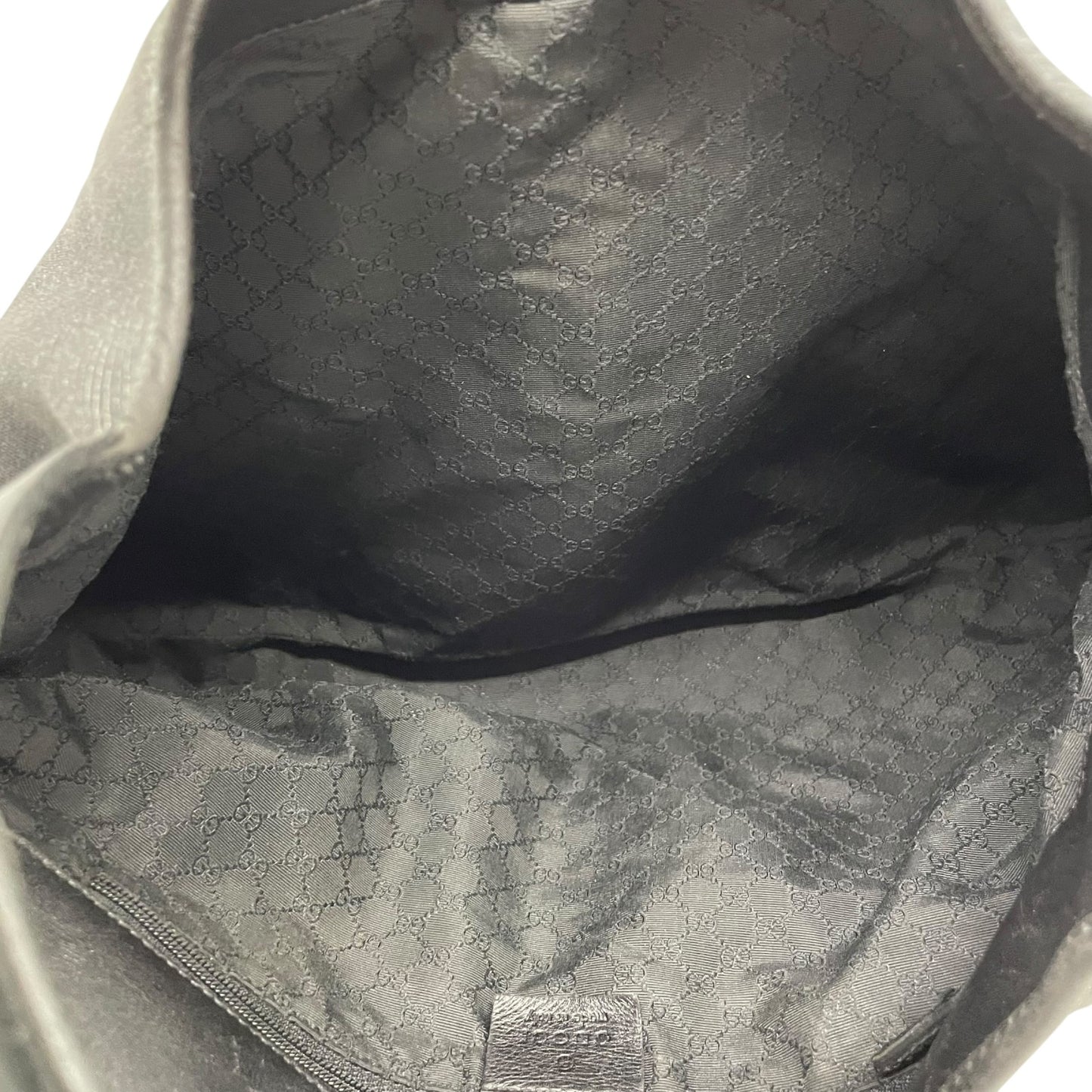 Authentic GUCCI Jackie Shoulder Bag 28629 Black Canvas Leather Logo Gold Hardware Women's