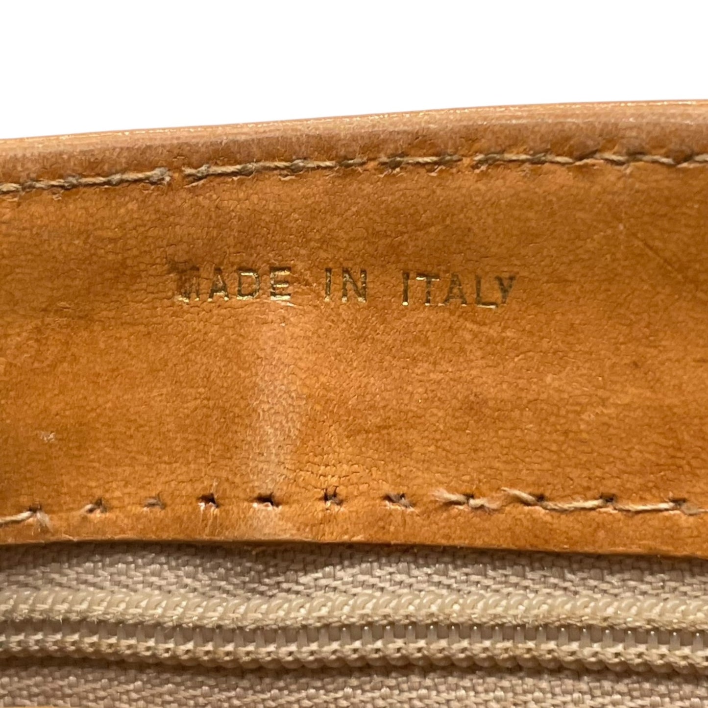 Authentic CELINE Macadam Trionf Shoulder Bag Beige Brown PVC Leather Gold Hardware Women's Flap