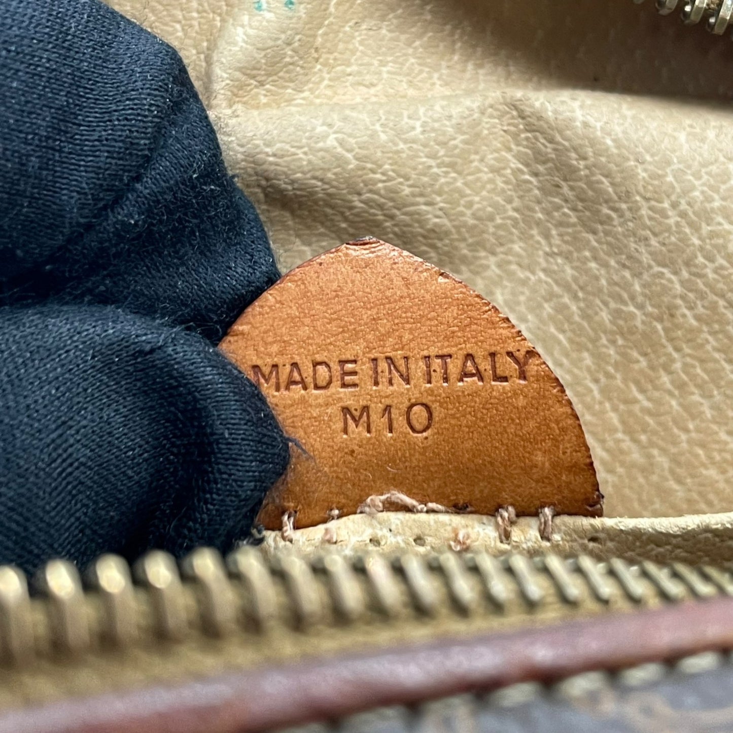 Authentic CELINE Vintage Macadam Shoulder Bag Trionf Camera Bag Brown PVC Leather Gold Hardware Women's Adjustable Strap Crossbody