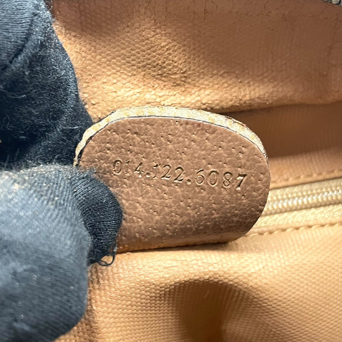 Authentic GUCCI Old GG Supreme Clutch Bag Second Bag Brown Leather PVC Gold Hardware Unisex Vintage