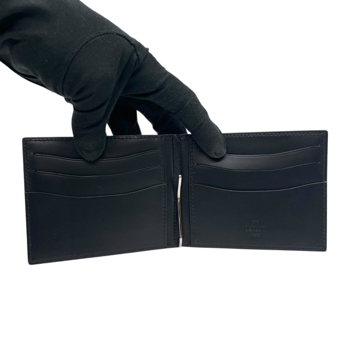 美品 BERLUTI ベルルッティ カリグラフィ マネークリップ 二つ折り フィギュア スクリットレザー コンパクトウォレット 茶 カカオ ブラウン メンズ スタンプ付き W2