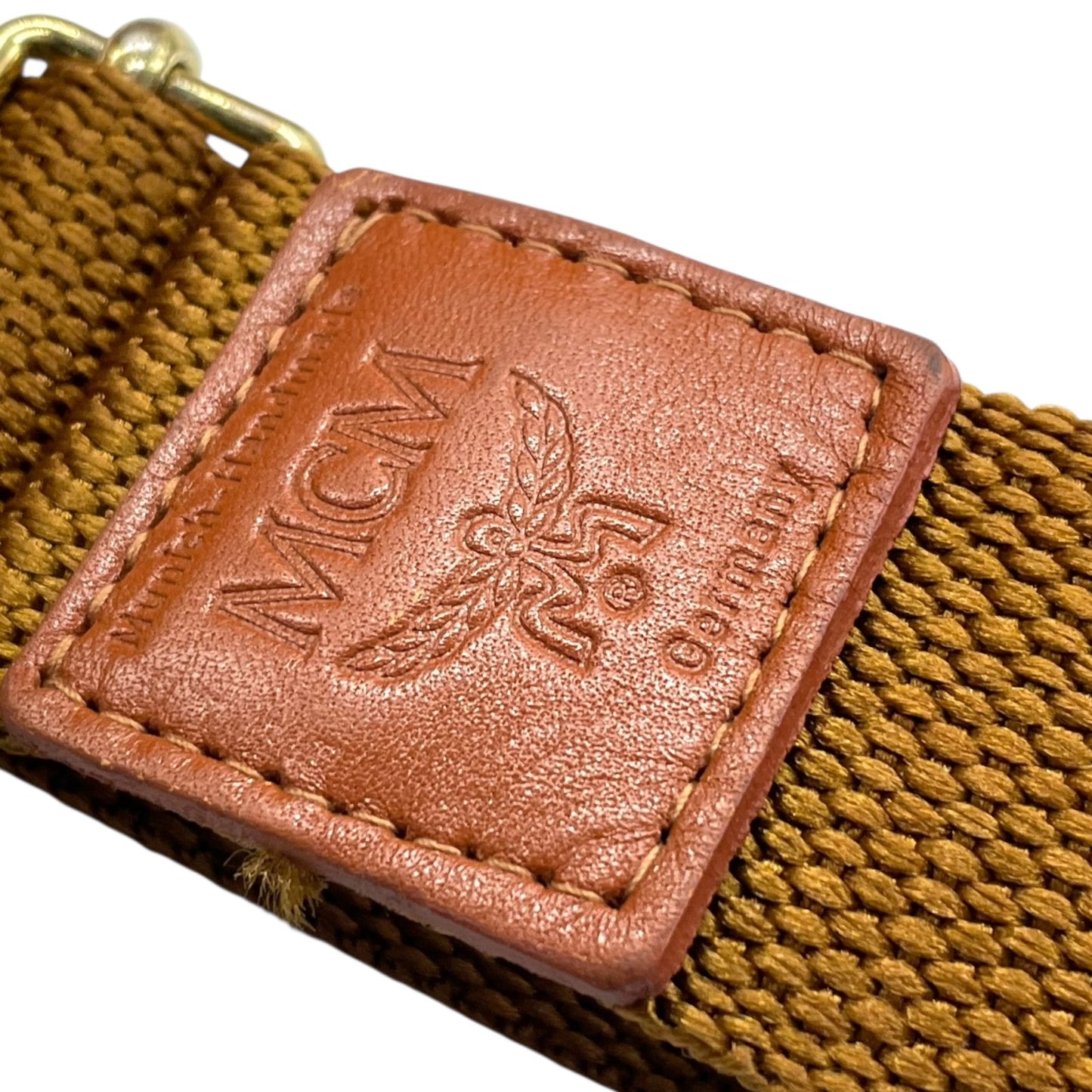 美品 MCM エムシーエム ヴィセトス ボストンバッグ 2WAY ショルダーバッグ 茶 ブラウン コニャック レザー ゴールド金具 手提げ 斜め掛け可 ロゴ レディース X