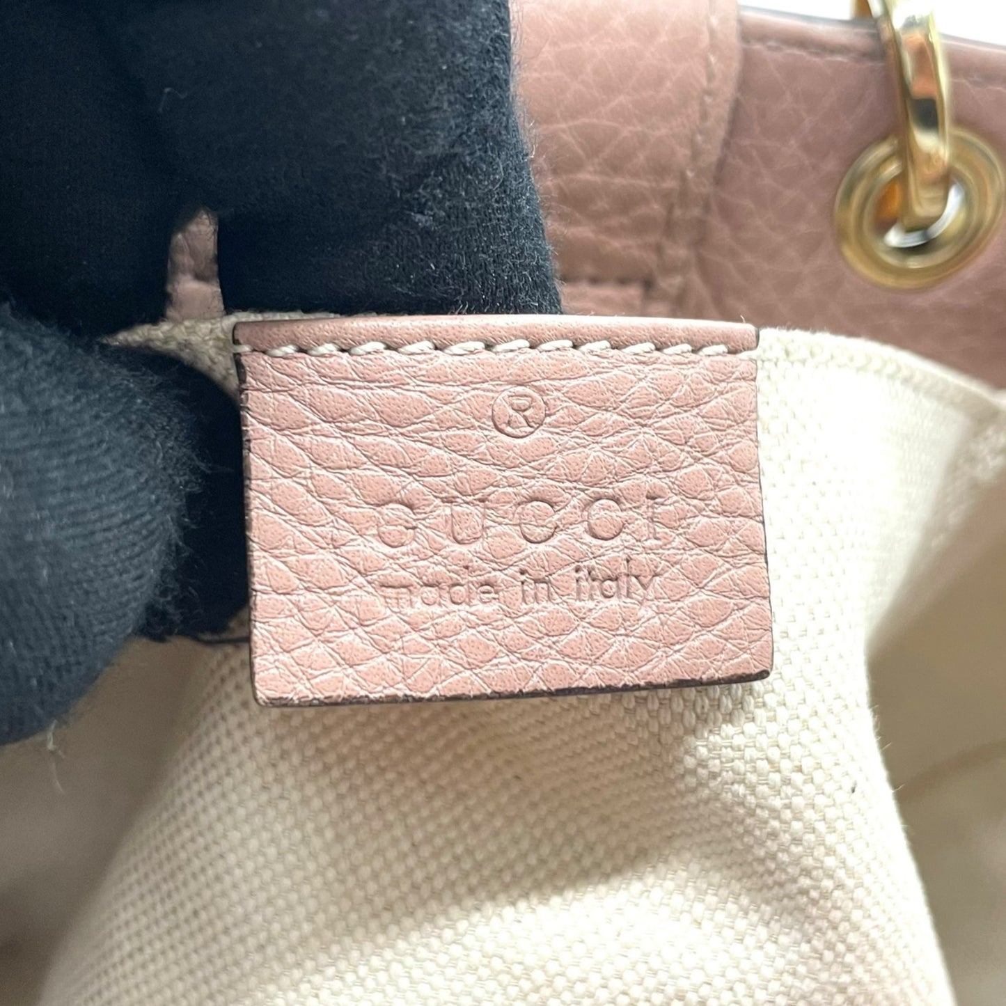 Authentic GUCCI Bamboo Mini Shopper 2WAY Pink Leather Gold Logo Shoulder Handbag