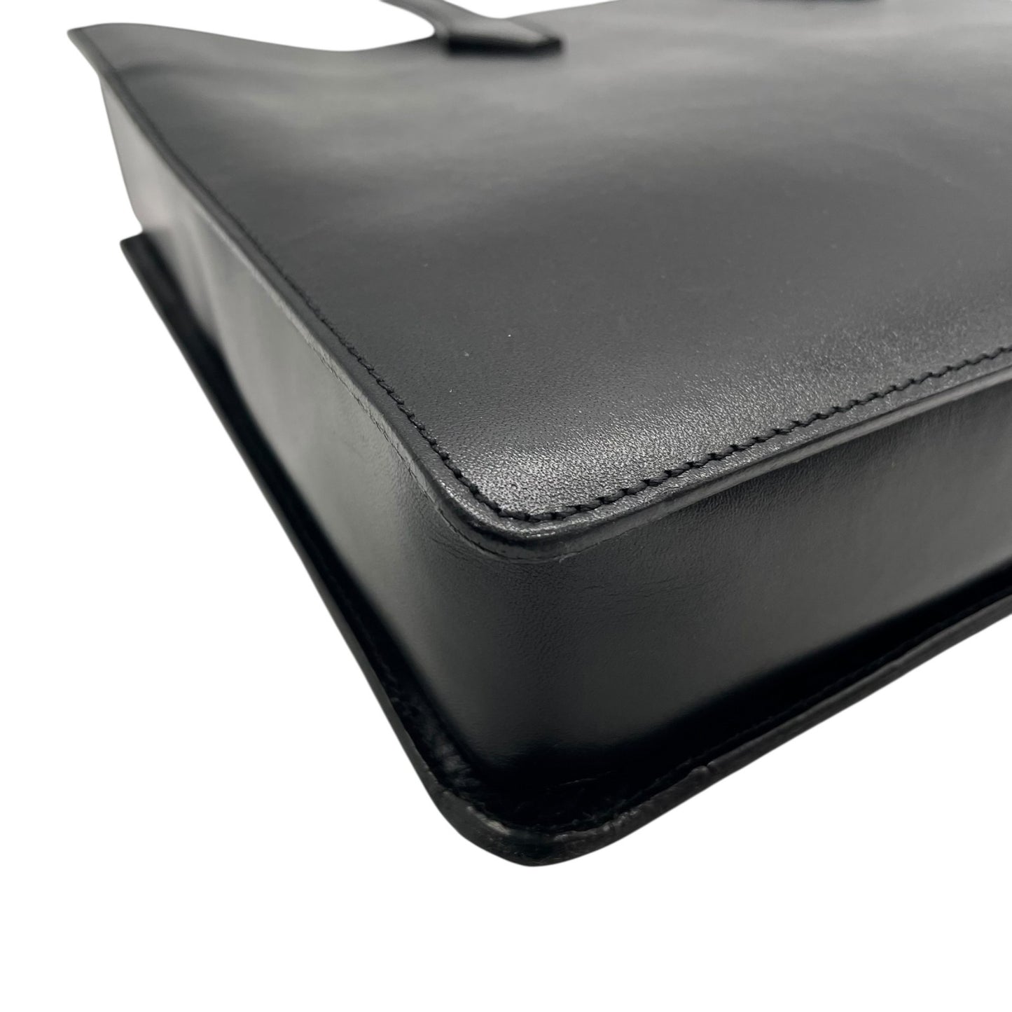 美品 LOEWE ロエベ ハンドバッグ トートバッグ 黒 ブラック レザー シルバー金具 ロゴ型押し 手提げ アナグラム ビジネス メンズ レディース E