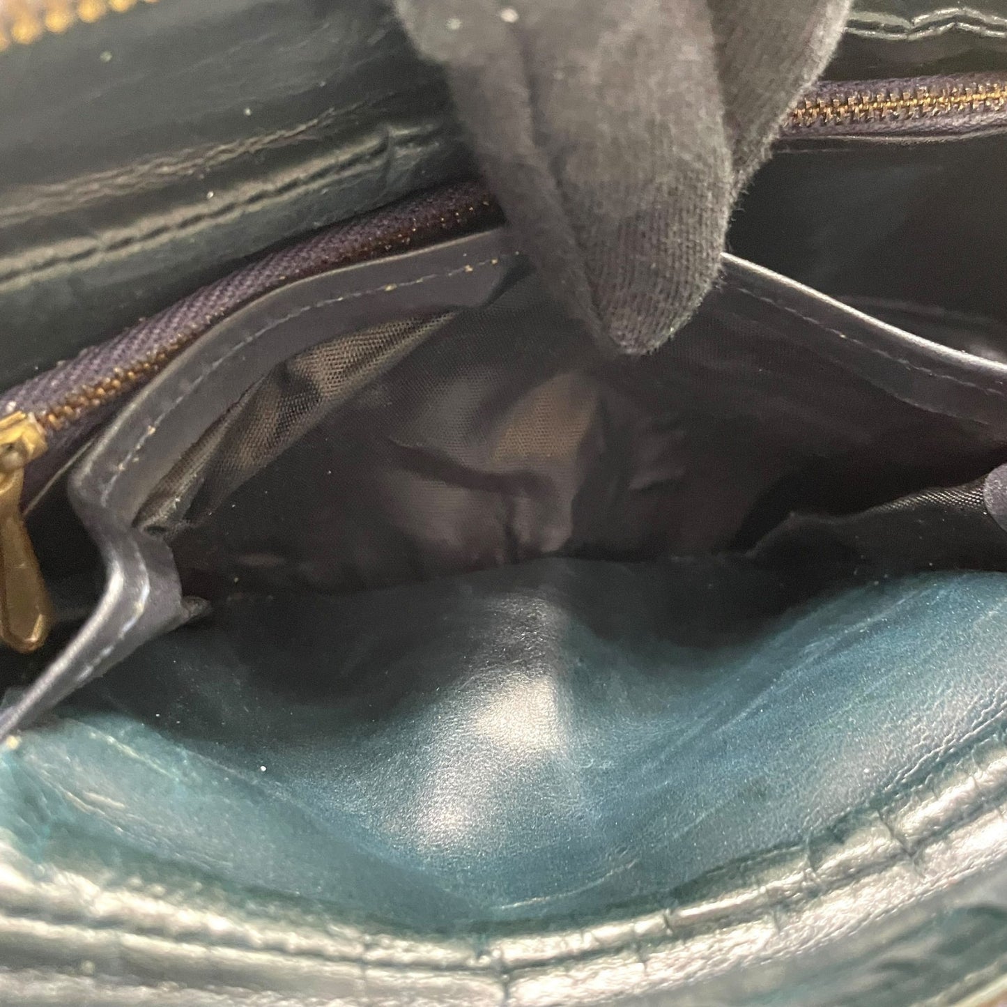 Authentic CELINE CMacadam Triomphe Canvas Leather Shoulder Bag Beige Black