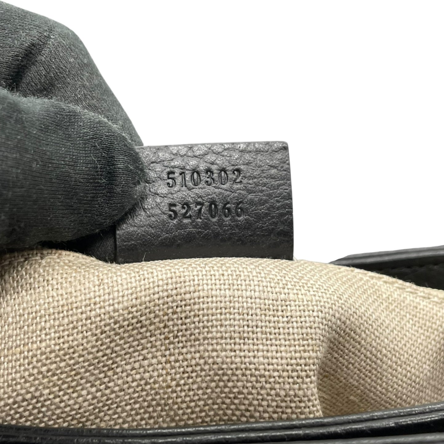 Authentic GUCCI Interlocking G 2Way Handbag Shoulder Bag Black Leather Gold