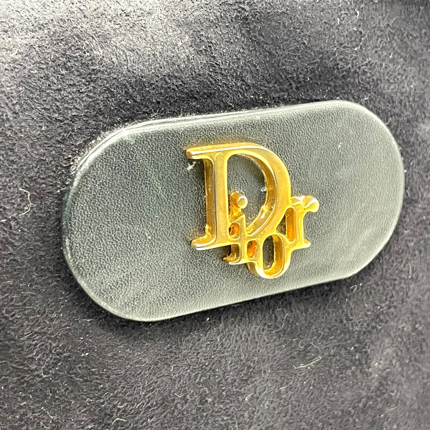 Christian Dior クリスチャンディオール ショルダーバッグ サコッシュ ネイビー 紺色 スエード×レザー Diorロゴ ゴールド金具 クロスボディ ヴィンテージ K10