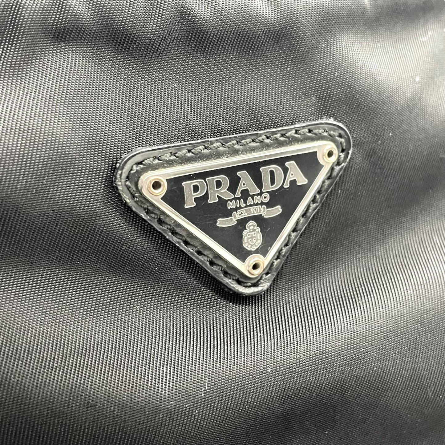 プラダ PRADA ナイロン バックパック リュックサック ブラック 黒 レザーコンビ トライアングルロゴ ヴィンテージ C7