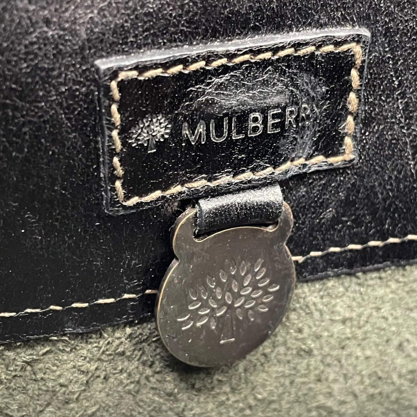 美品 MULBERRY マルベリー ベイズウォーター ハンドバッグ トートバッグ 黒 ブラック レザー シルバー金具 手提げ ターンロック レディース D