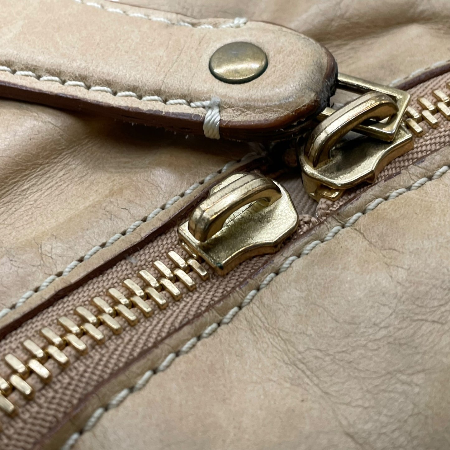 Chloe クロエ ベイ レザー トートバッグ 7ES358-50 ブラウン 牛革 ライトブラウン A4収納可能 Y2K VINTAGE archive 00s C7