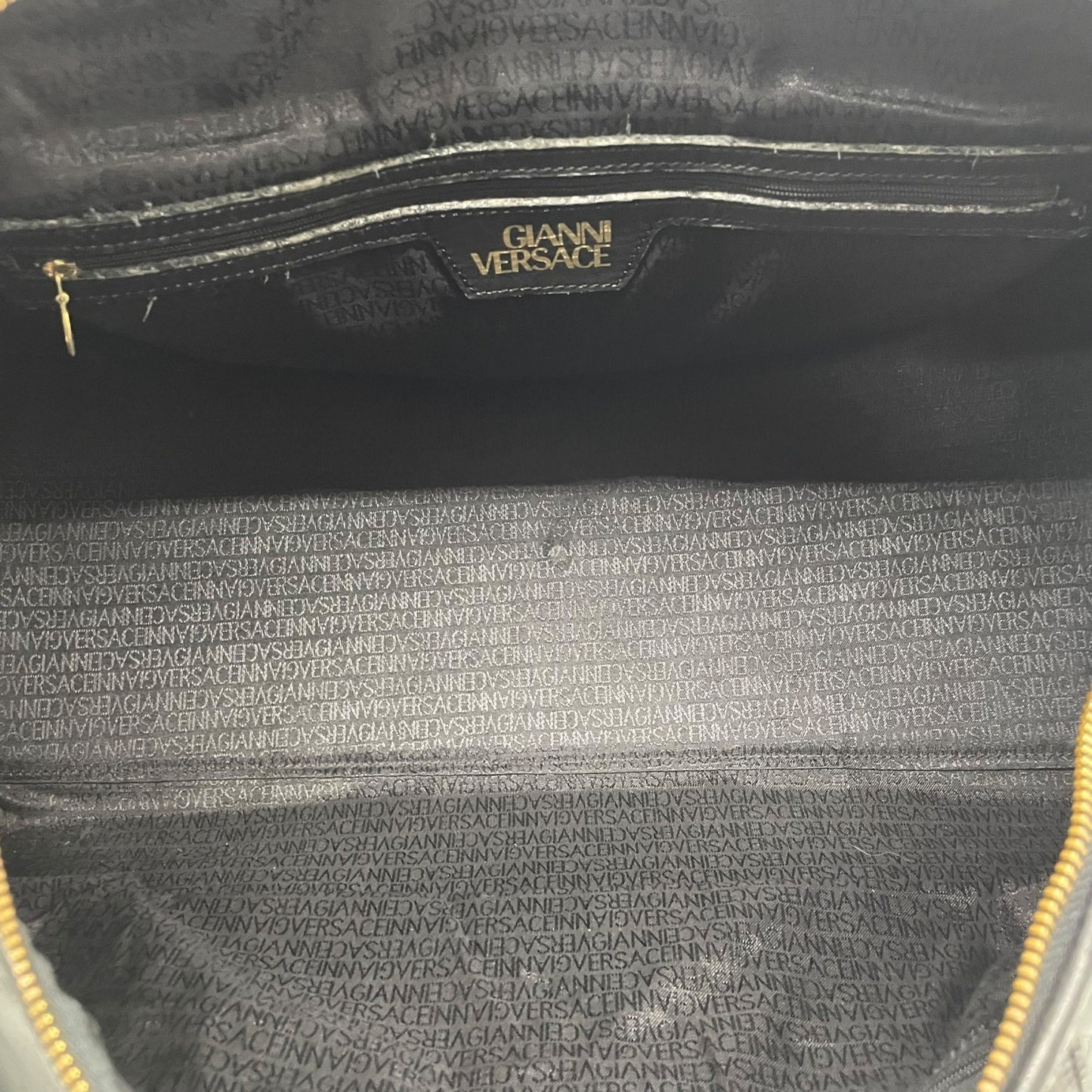 Gianni Versace ジャンニ・ヴェルサーチ ボストンバッグ レザー ブラック【中古】 レディース