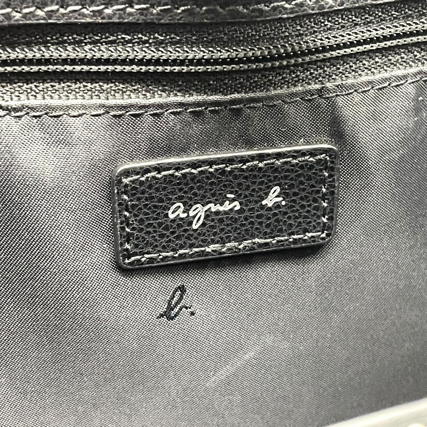 美品 agnès b. アニエスベー トートバッグ レザー 黒 ブラック シンプル PC収納可 A4可 通勤 通学 A