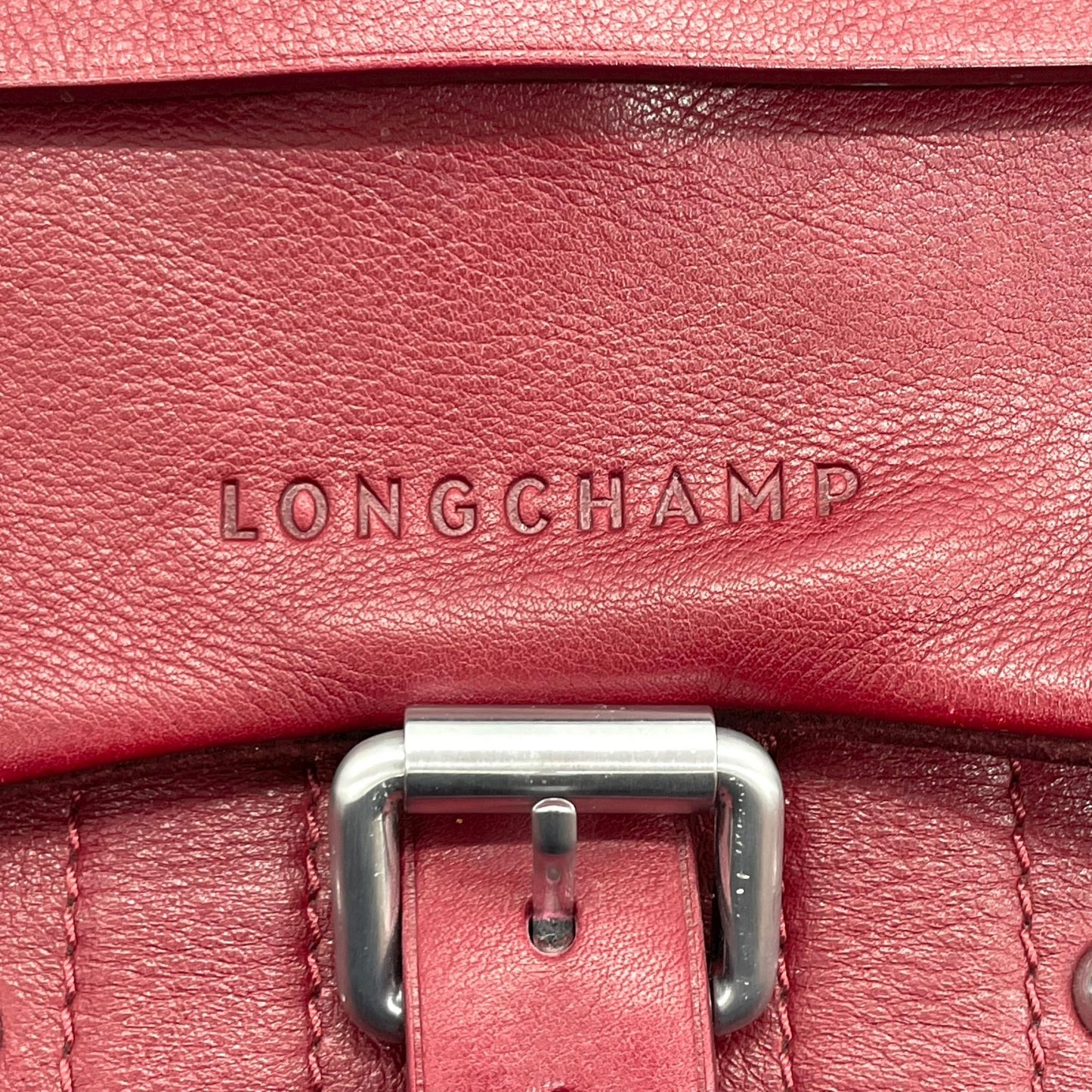 ロンシャン LONGCHAMP ハンドバッグ レザー ワインレッド 本革 チャーム付き Y2K ヴィンテージ ユニセックス s94