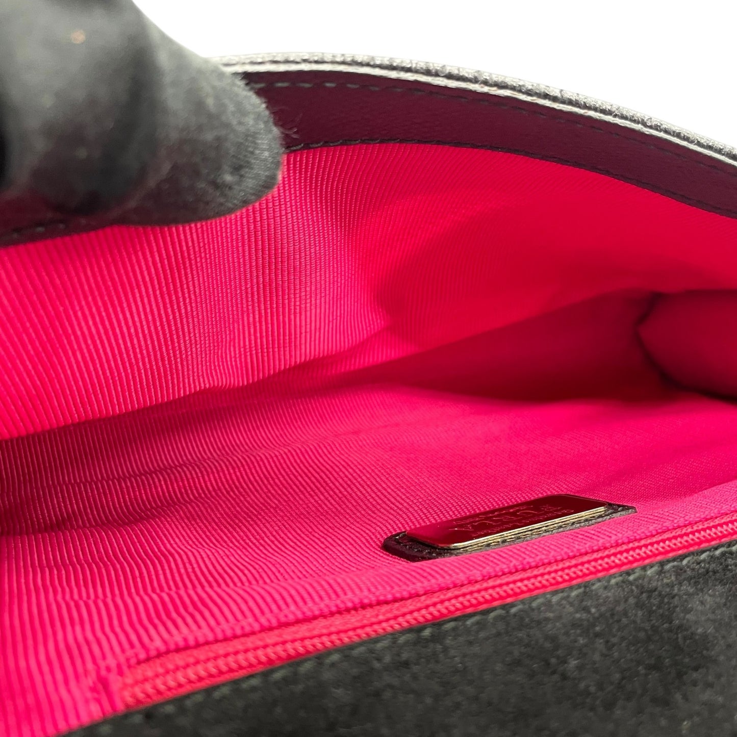 美品 フルラ FURLA チェーンショルダーバッグ チェーンショルダー クラッチバッグ 2WAY レオパード柄 黒 ブラック レザー 型押し 金金具 ゴールド金具 上品 クラッチ S52