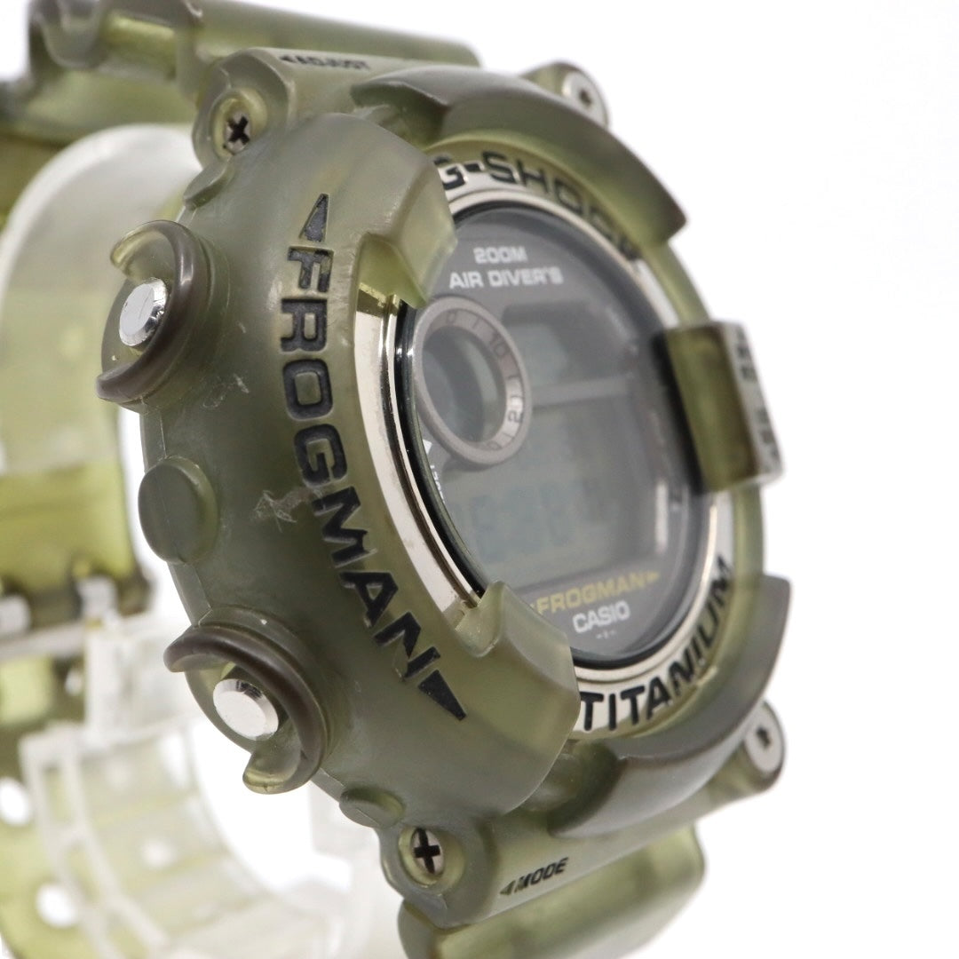 【美品】カシオ G-SHOCK FROGMAN DW-8200 フロッグマン 腕時計 メンズ デジタル チタン 200M防水 スケルトン カーキ ヴィンテージ 90年代 ストリート カジュアル タフ クリーニング済み G2