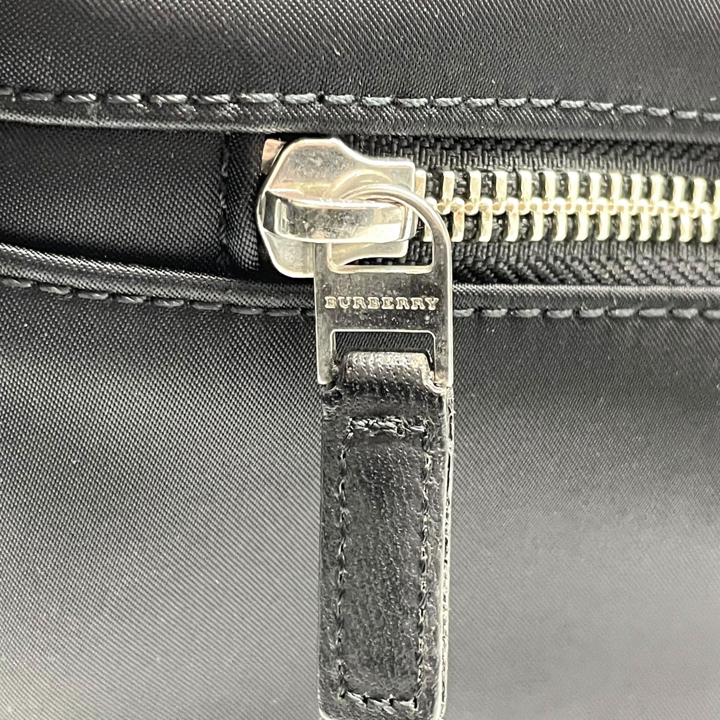 バーバリー BURBERRY ビジネスバッグ ブリーフケース ナイロン×レザー 黒 ブラック シルバー金具 2WAY メンズ E