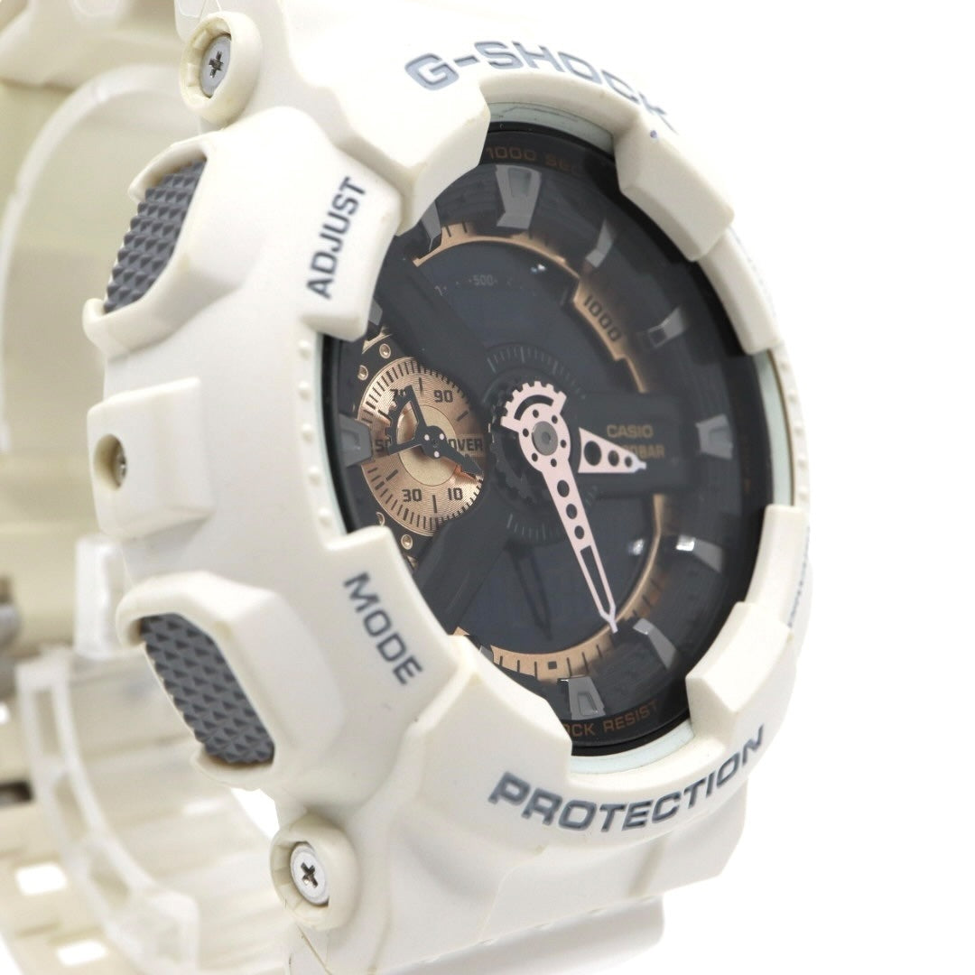 【美品/クリーニング済】カシオ G-SHOCK 腕時計 GA-110RG メンズウォッチ デジアナ アナデジ クォーツ ホワイト ブラック ゴールド ストリート カジュアル 耐衝撃構造 20気圧防水 稼働品 G7