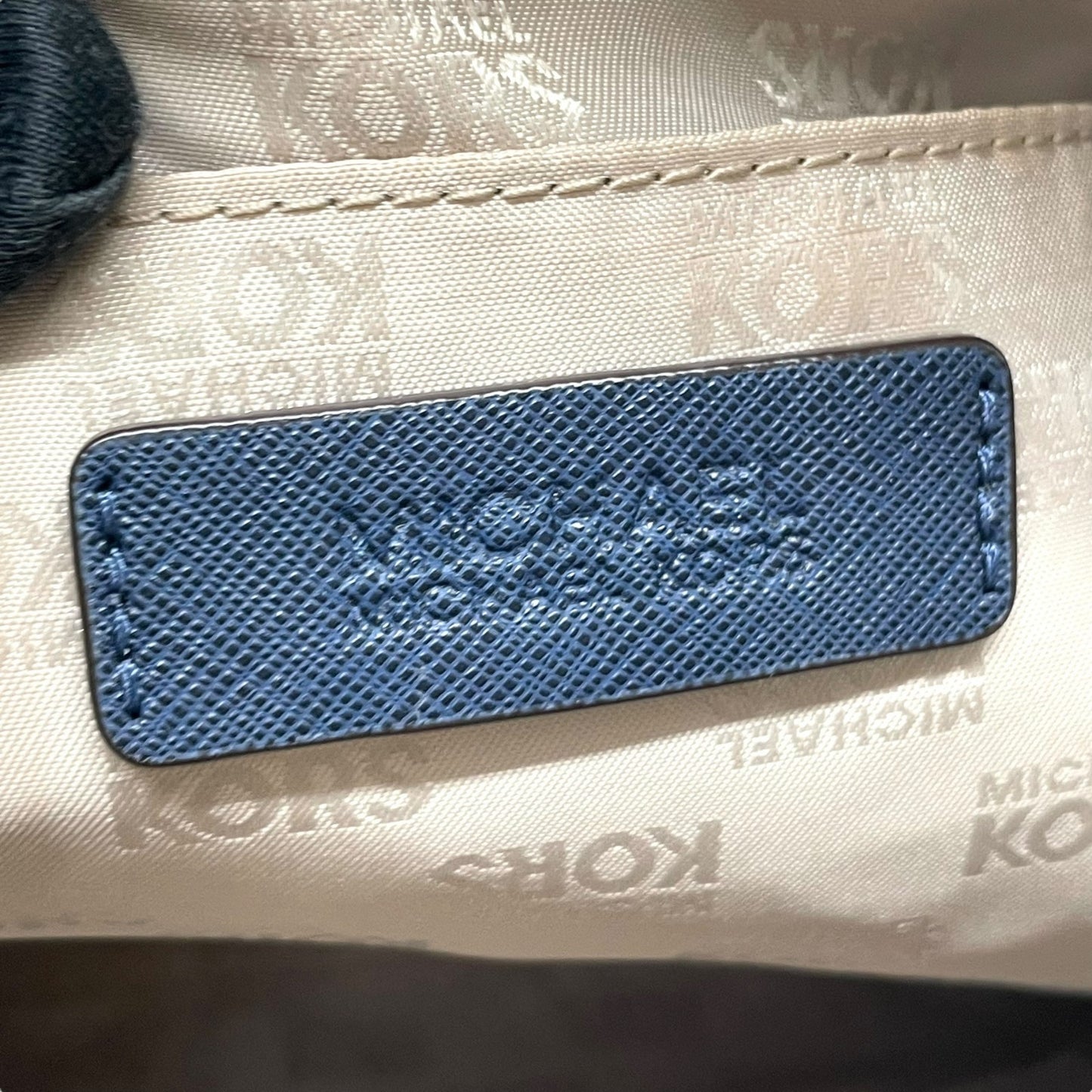 美品 MICHAEL KORS マイケルコース 2WAY ハンドバッグ ショルダーバッグ ネイビー レザー ゴールド金具 ロゴ 斜め掛け可 手提げ レディース T3