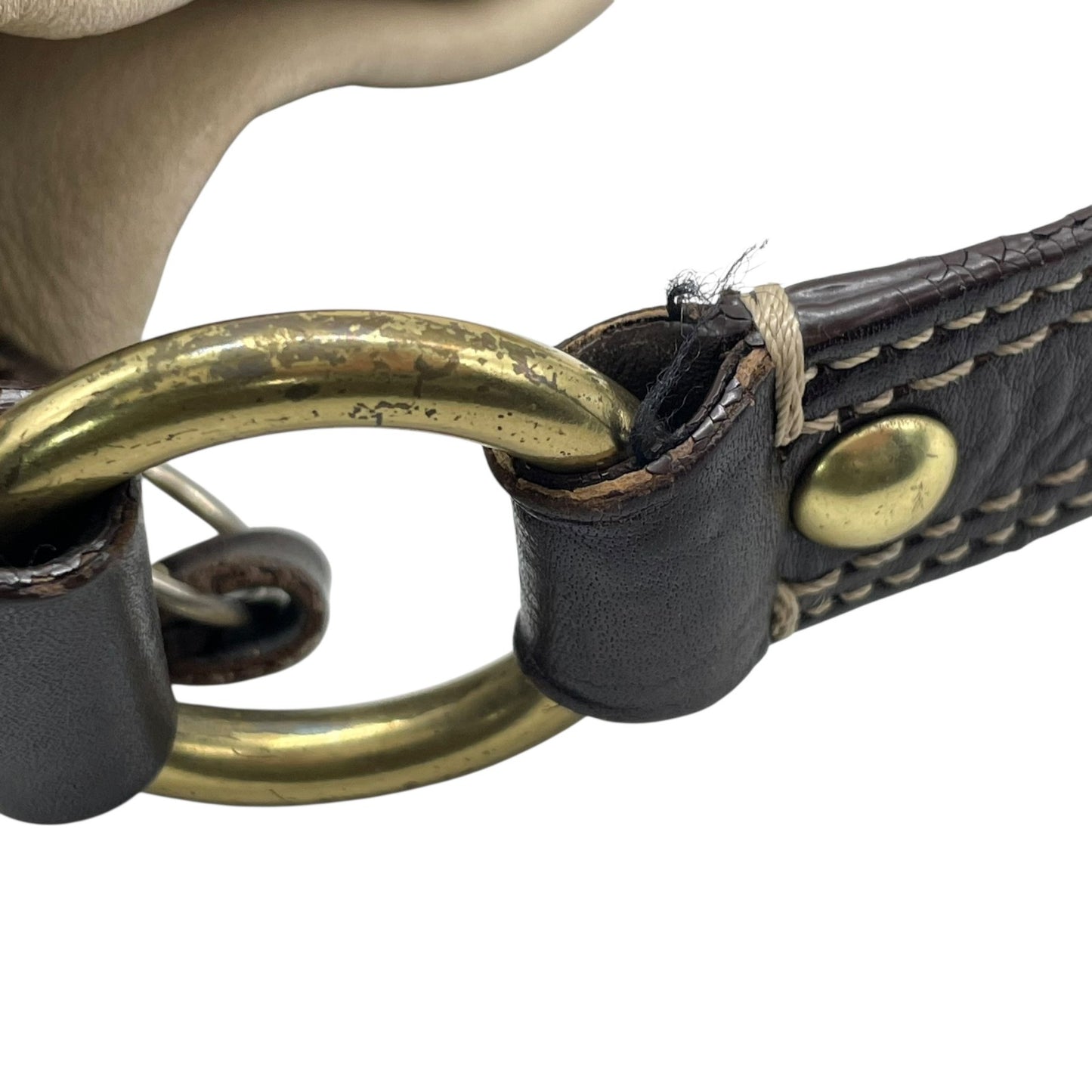 COACH コーチ カーリー ショルダーバッグ ワンショルダー セミショルダー ハンドバッグ レザー アイボリー ブラウン 茶 ゴールド金具 10615 ターンロック ベルト 肩掛け可 レディース T4