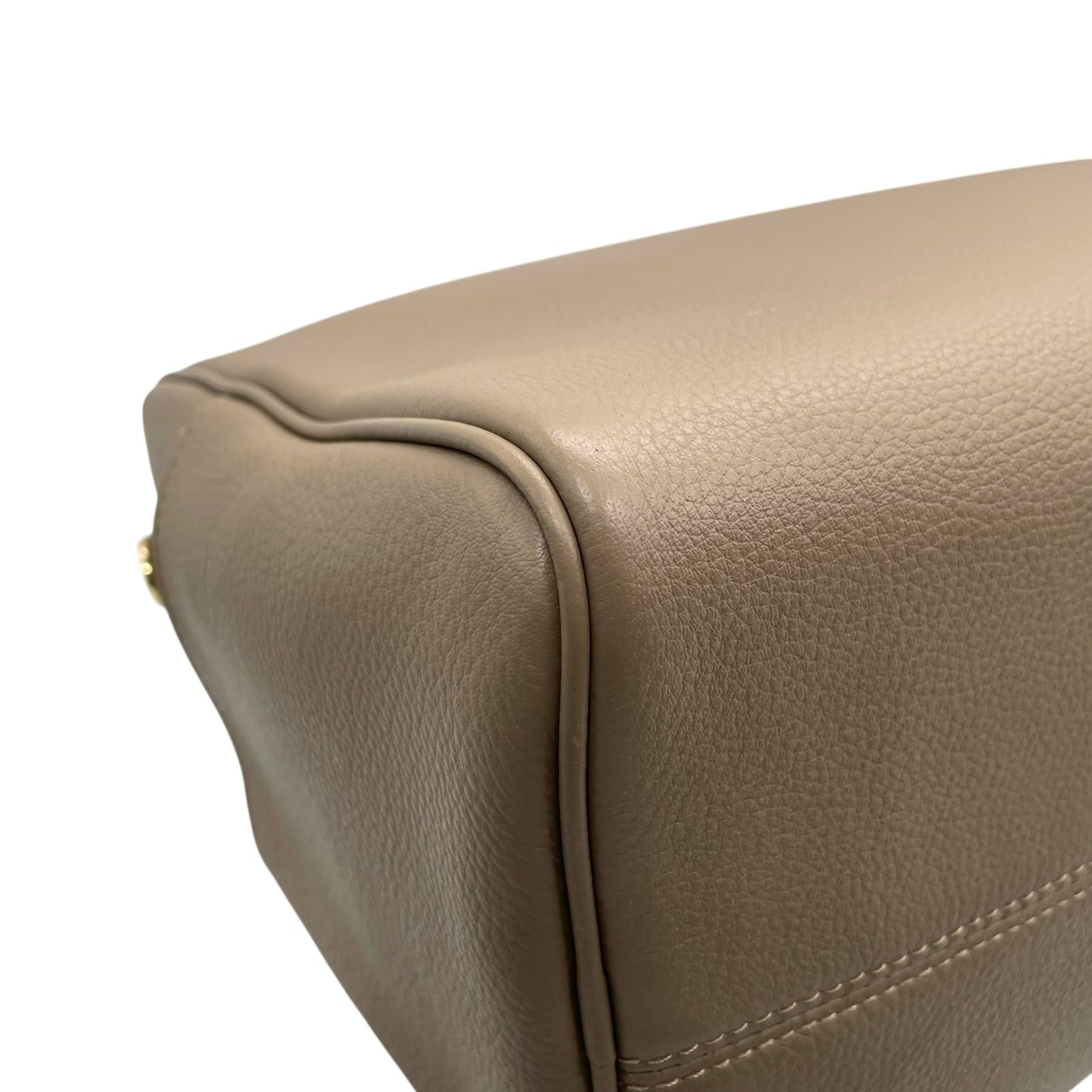 未使用級 ペルケ 2WAY ハンドバッグ ボストンバッグ ショルダーバッグ 牛革 オイルレザー オーク グレージュ テープショルダー ゴールド金具 手提げ 斜め掛け可 perche レディース Q