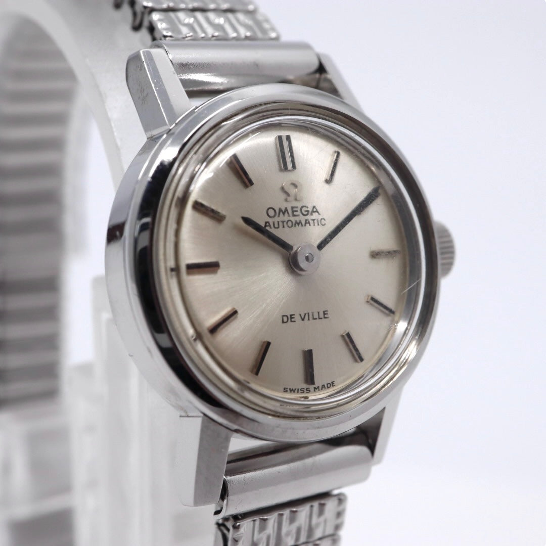 【美品/稼働品】OMEGA オメガ DE VILLE デビル レディース腕時計 自動巻き AUTOMATIC シルバー文字盤 アナログ ラウンドケース ステンレスブレス アンティーク ビンテージ クラシック ドレスウォッチ SWISS MADE G2
