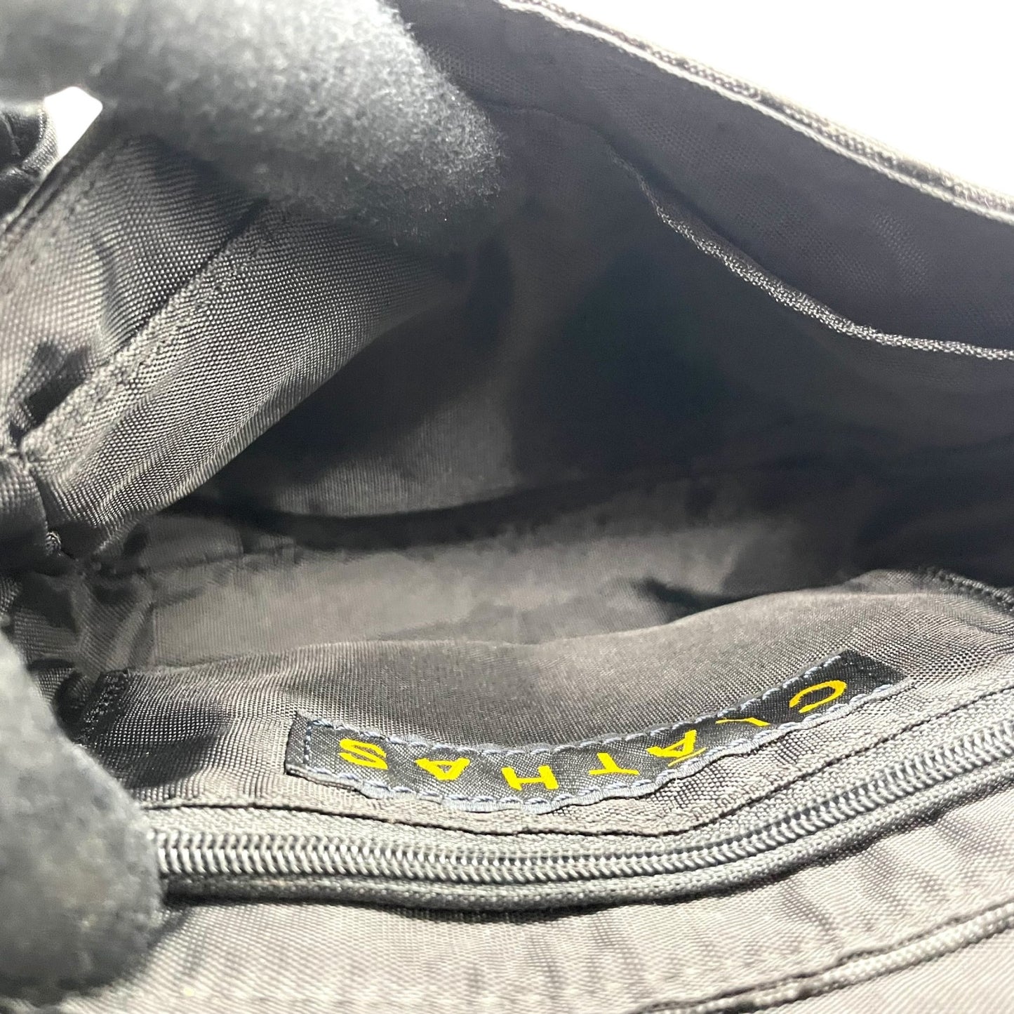 未使用級 クレイサス CLATHAS ショルダーバッグ ミニバッグ 黒 ブラック キャンバス シルバー金具 チェーンショルダー カメリア柄 ロゴ 斜め掛け可 レディース E6