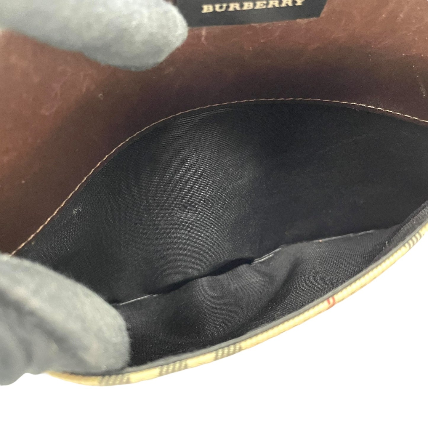 美品 バーバリー BURBERRY ショルダーバッグ ノバチェック ベージュ 茶色 ブラウン キャンバス レザー K3