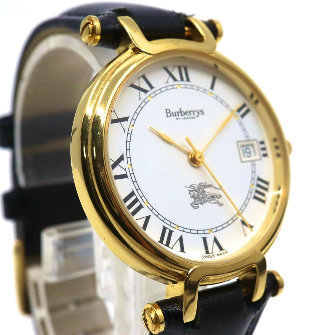 BURBERRY バーバリー 腕時計 ゴールド クオーツ ホワイト文字盤【中古】 ユニセックス