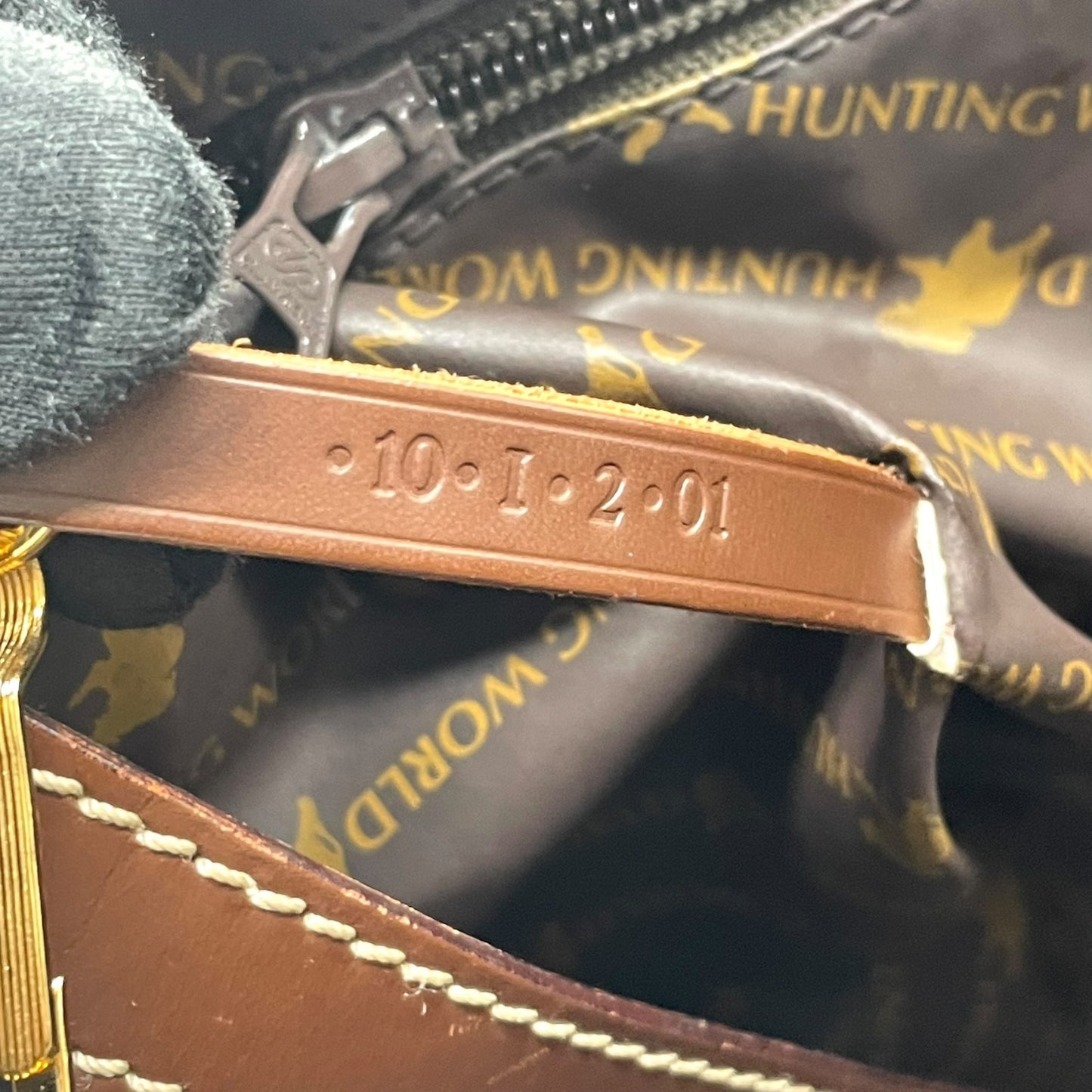 ハンティングワールド HUNTING WORLD トートバッグ ブリーフケース キャンバス レザー A4収納可能 ベージュ 茶色 ブラウン T8