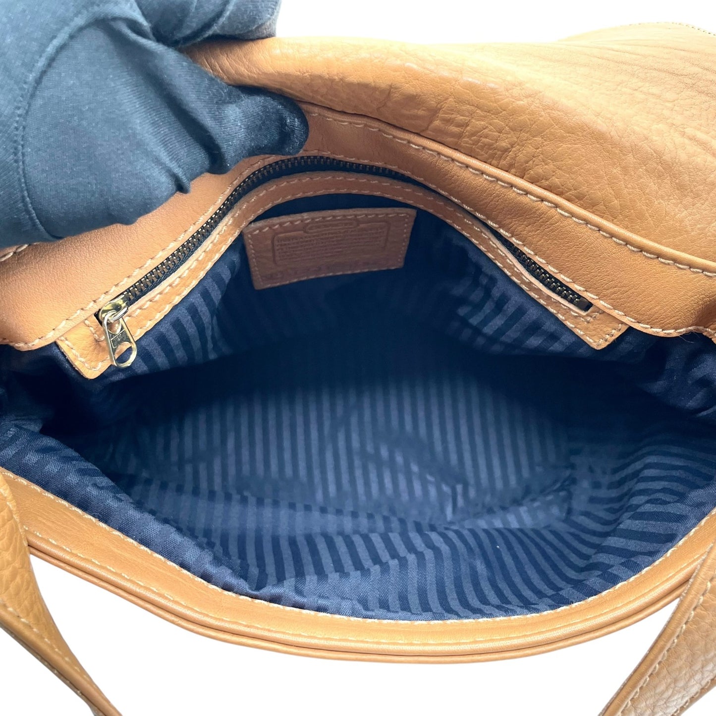 コーチ COACH ショルダーバッグ メッセンジャーバッグ キャメル ブラウン オールレザー シボ革 ゴールド金具 USA製 オールドコーチ ヴィンテージ 斜め掛け可 レディース U17