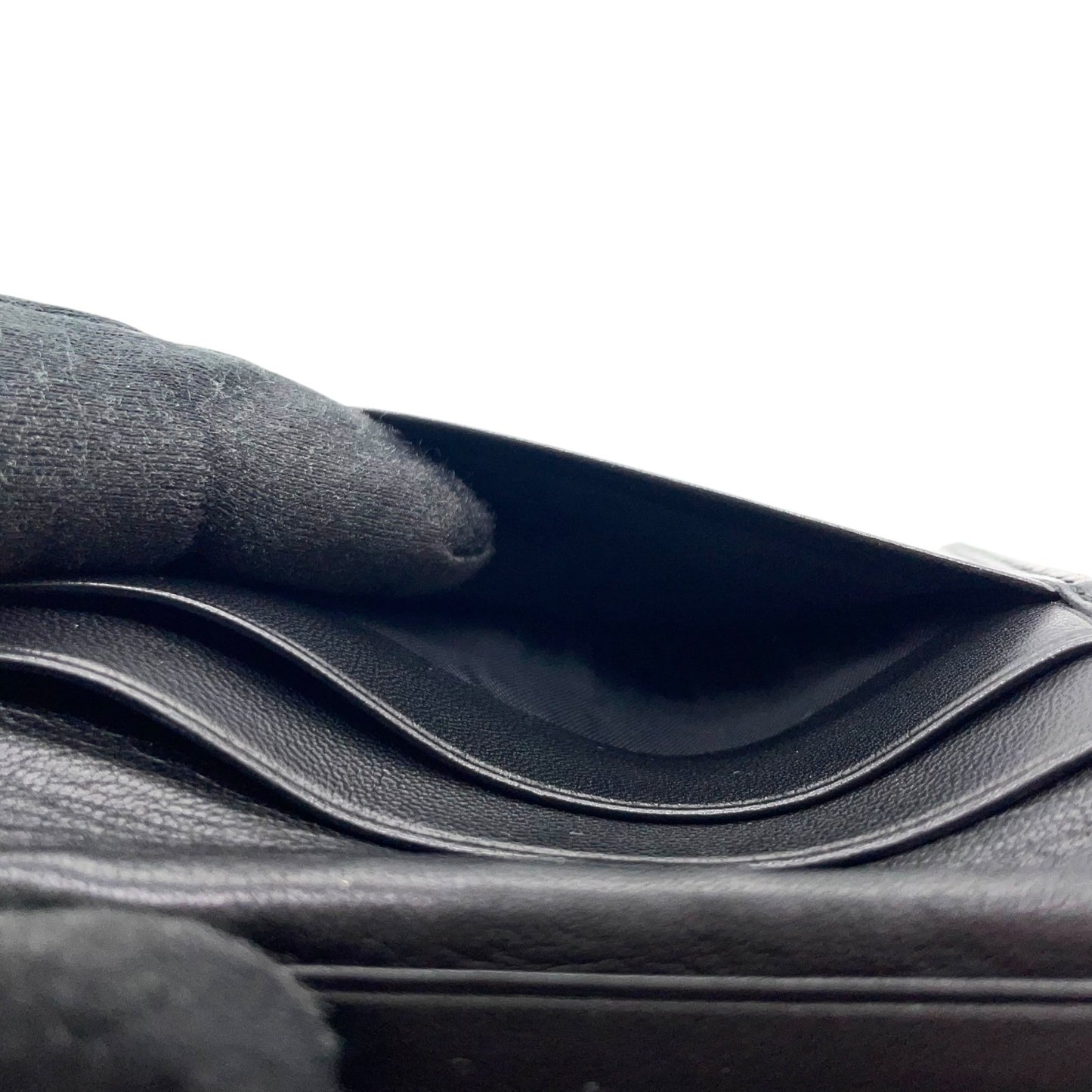 ロエベ LOEWE アナグラム レザー 二つ折り財布 黒 ブラック コンパクトウォレット メンズ レディース ヴィンテージ W4