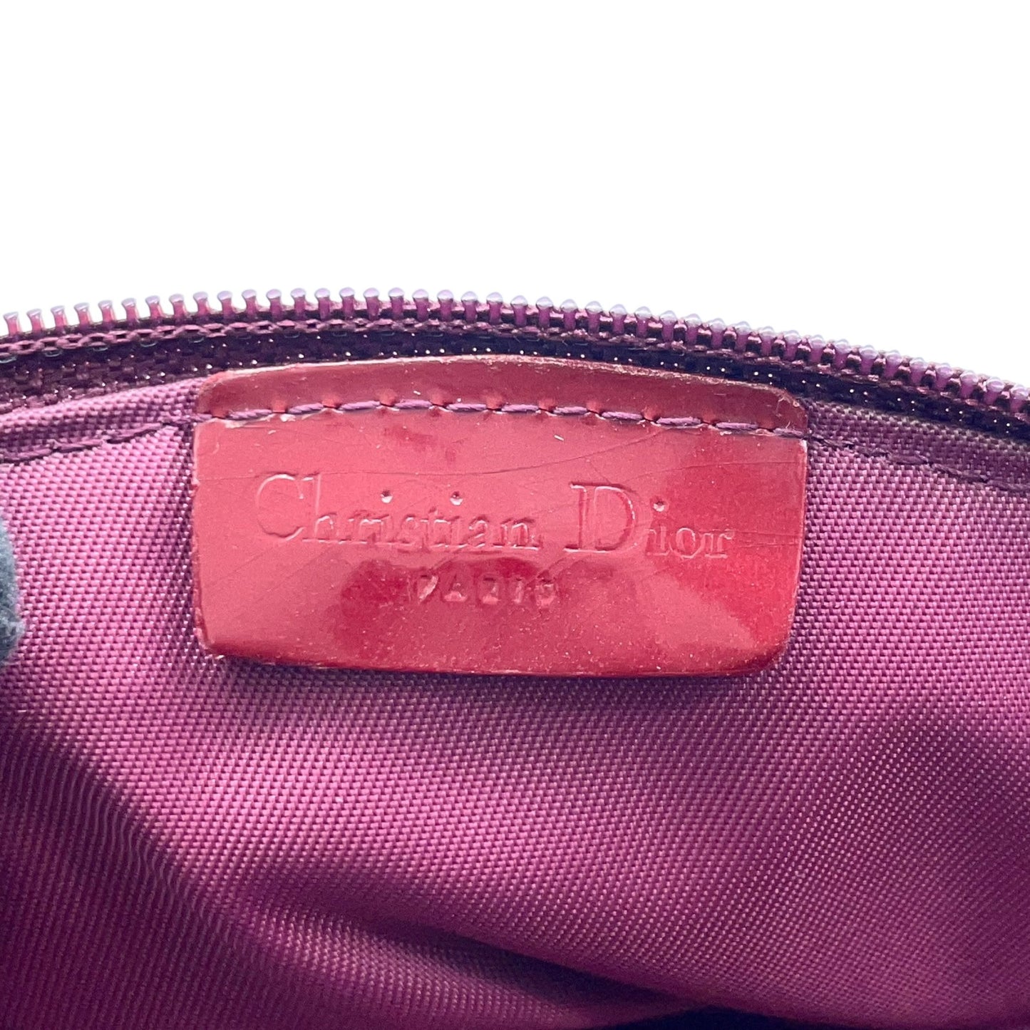 クリスチャンディオール Christian Dior アクセサリーポーチ ワインレッド ナイロン 化粧ポーチ コスメポーチ ロゴ刻印 レディース W4