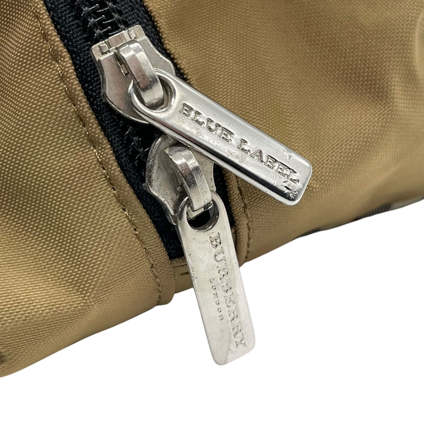 BURBERRY BLUE LABEL バーバリー ブルーレーベル ハンドバッグ ノバチェック ベージュ ブラック ナイロン×レザー シルバー金具 トート レディース U14