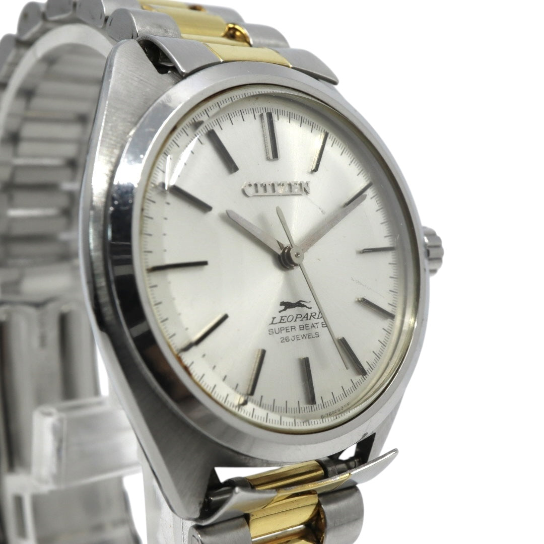 シチズン CITIZEN レオパード スーパー ビート8 自動巻き 腕時計 ヴィンテージ 1970年代 ステンレススチール シルバー×ゴールド 自動巻き 26石 メンズ G5