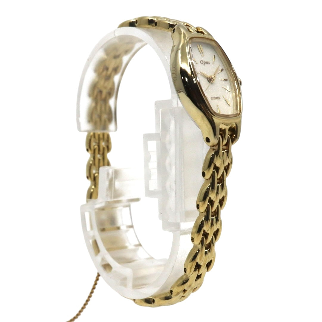 citizen シチズン オーパス クオーツ 腕時計 5421-F46924 ゴールドトーン トノーケース ホワイト文字盤 ステンレススチール レディース G8