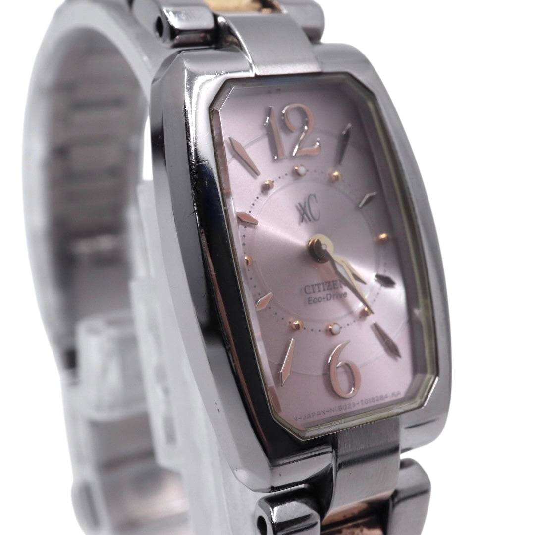 【美品】CITIZEN シチズン xC クロスシー エコドライブ ソーラー 腕時計 ピンク文字盤 ステンレススチール レディース ソーラー充電 電池交換不要 上品 エレガント 日本製 G8
