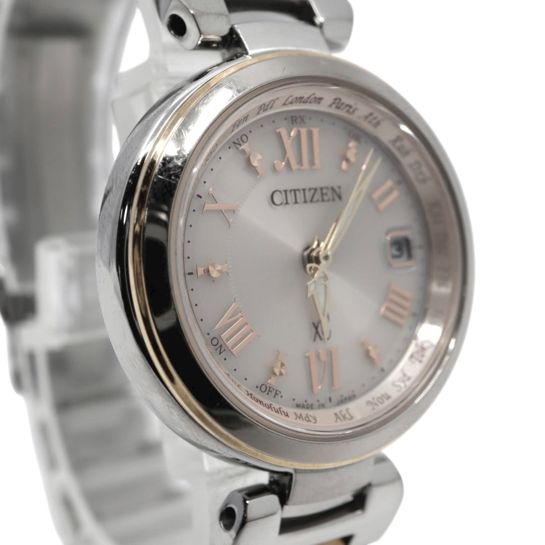 CITIZEN シチズン xC クロスシー エコドライブ 電波時計 腕時計 シルバー ローマンインデックス デイト レディース G11