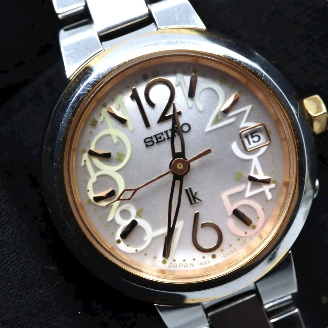 SEIKO Lukia ピンク文字盤 アラビアインデックス 電波ソーラー 26mm ラウンドフェイス ステンレススチール レディースウォッチ G11