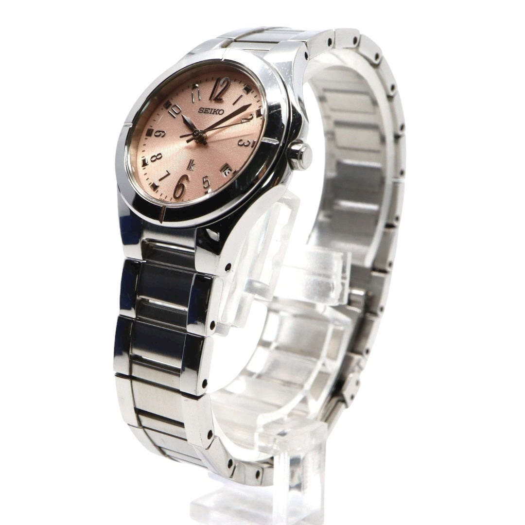 SEIKO セイコー LUKIA ルキア 7N82 ピンク文字盤 ステンレス レディース クオーツ デイト 上品ウォッチ I2